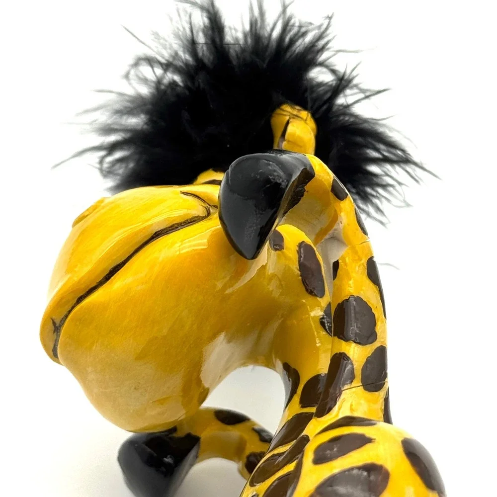 Giraffe Picture Frame Holder Ceramic Animated Kitsch Figurine Desk Art